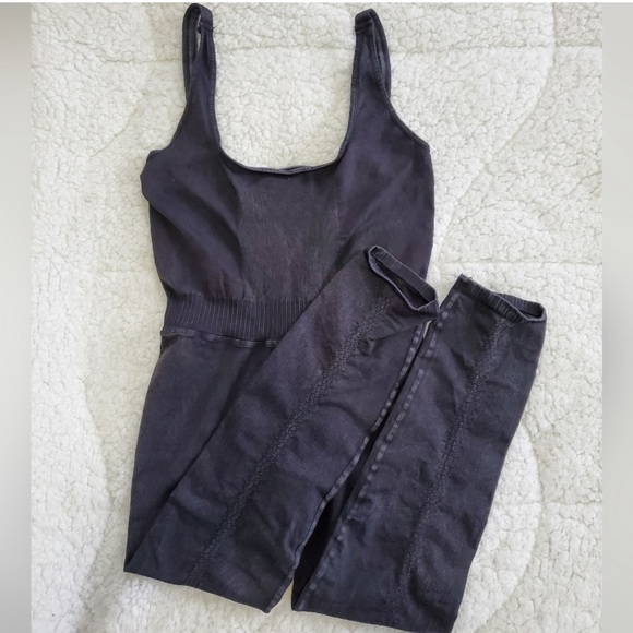 NWOT Free People Good Karma Onesie in Washed Black Women’s Size M/L - Picture 7 of 14